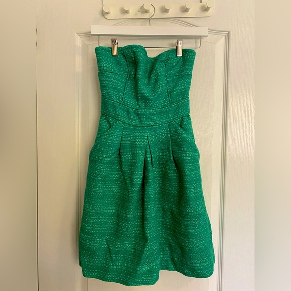Banana Republic Green Strapless Dress Petite Size 00P - Picture 2 of 10